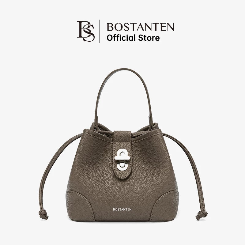 Bostanten Women's Drawstring Bag with Buckle Lock