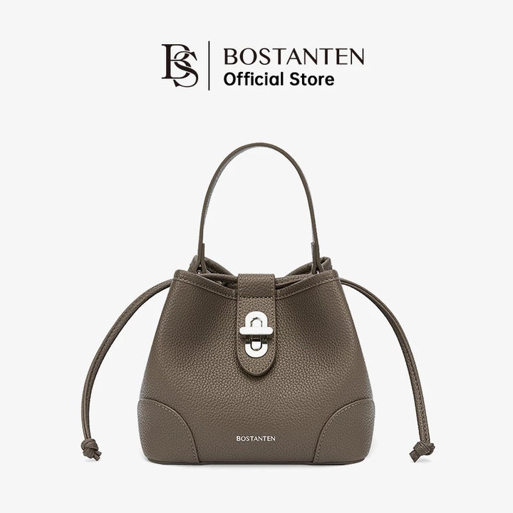 Bostanten Women's Drawstring Bag with Buckle Lock